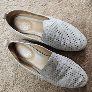 Franco Sarto Light Taupe Perforated Slip-On Loafers